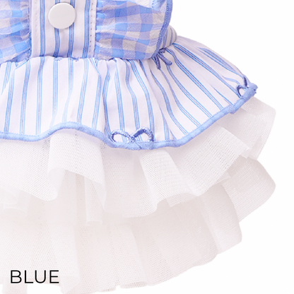 Striped Ribbon Frill Dress