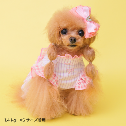 Striped Ribbon Frill Dress