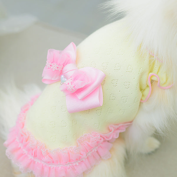 Heart Mesh Frill Cut-and-Sew Dog Dress