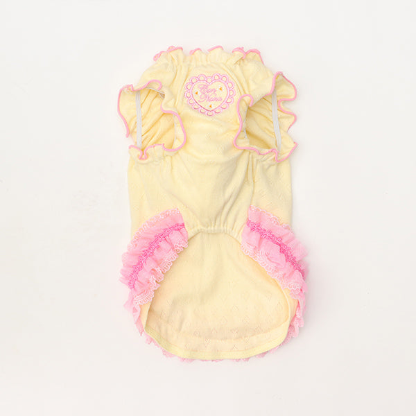 Heart Mesh Frill Cut-and-Sew Dog Dress