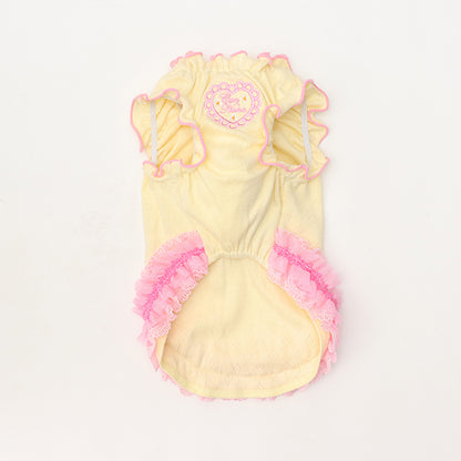 Heart Mesh Frill Cut-and-Sew Dog Dress