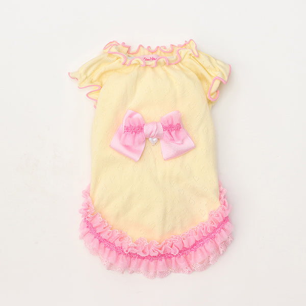 Heart Mesh Frill Cut-and-Sew Dog Dress